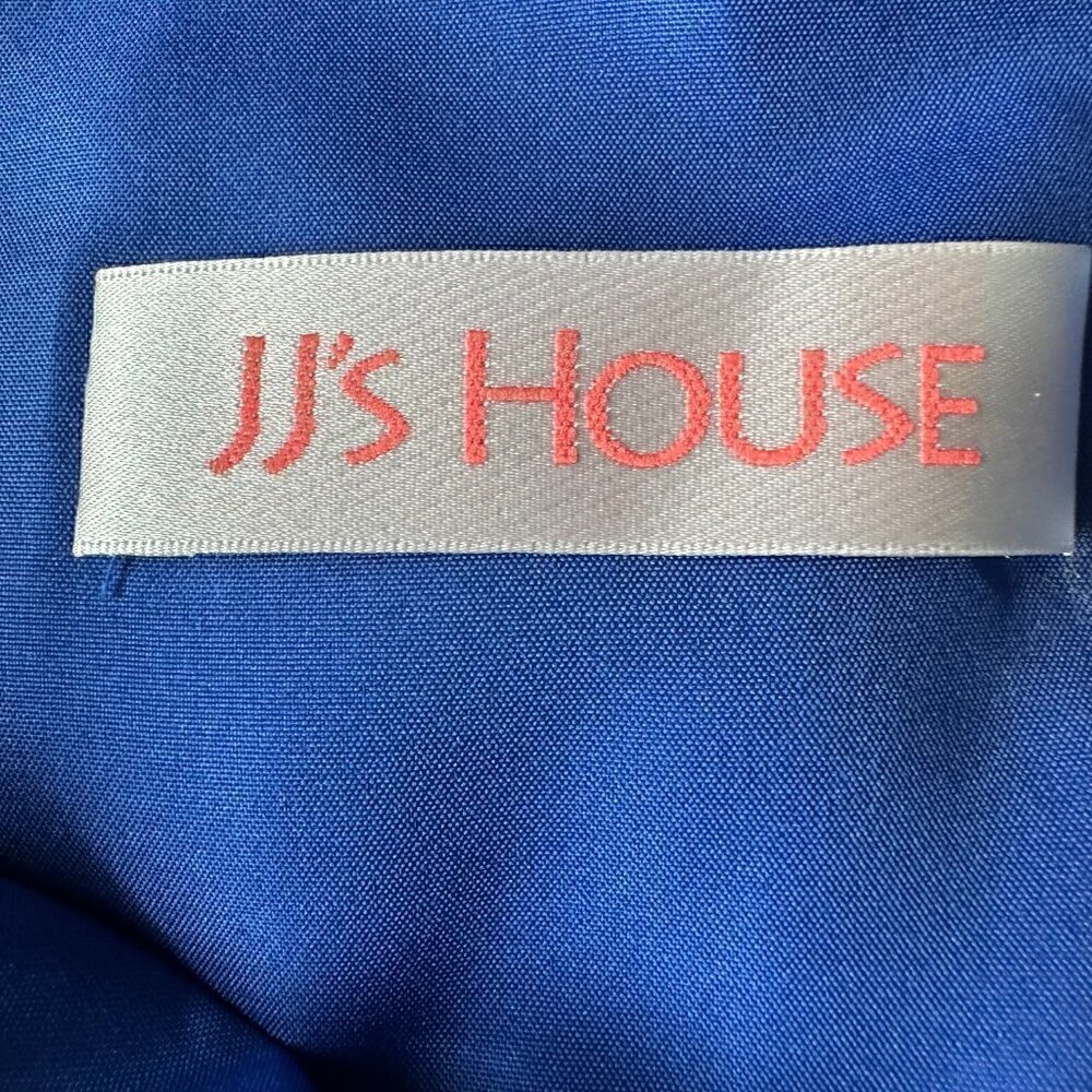 JJs House Chiffon Royal Blue Ruffle Top Knee Length Dress - Size 10 - Picture 4 of 5
